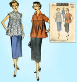 1950s Vintage Advance Sewing Pattern 6462 Uncut Misses Maternity Suit Sz 34 Bust
