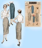 1950s Vintage Advance Sewing Pattern 6466 Misses Wrap & Button Skirt 26W