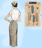 1950s Vintage Advance Sewing Pattern 6466 Misses Wrap & Button Skirt 26W