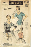 1950s Vintage Advance Sewing Pattern 6505 Sew Easy Misses Blouse Size 32 Bust -Vintage4me2