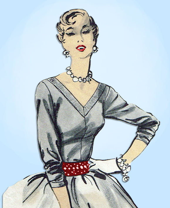 1950s Vintage Advance Sewing Pattern 6505 Sew Easy Misses Blouse Size 32 Bust -Vintage4me2