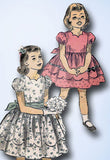 1950s Vintage Advance Sewing Pattern 6598 Toddler Girls Sweetheart Party Dress 6