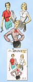 1950s Vintage Advance Sewing Pattern 6625 Misses Fitted Blouse Size 15 33 Bust