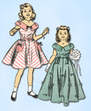 1950s Vintage Advance Sewing Pattern 6626 Easy Toddler Girls Party Dress Size 6