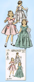 1950s Vintage Advance Sewing Pattern 6626 Easy Toddler Girls Party Dress Size 6
