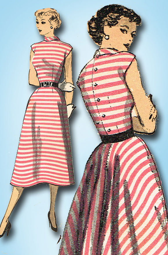 1950s Vintage Advance Sewing Pattern 6633 Uncut Misses Easy Dress Size 14 32 B