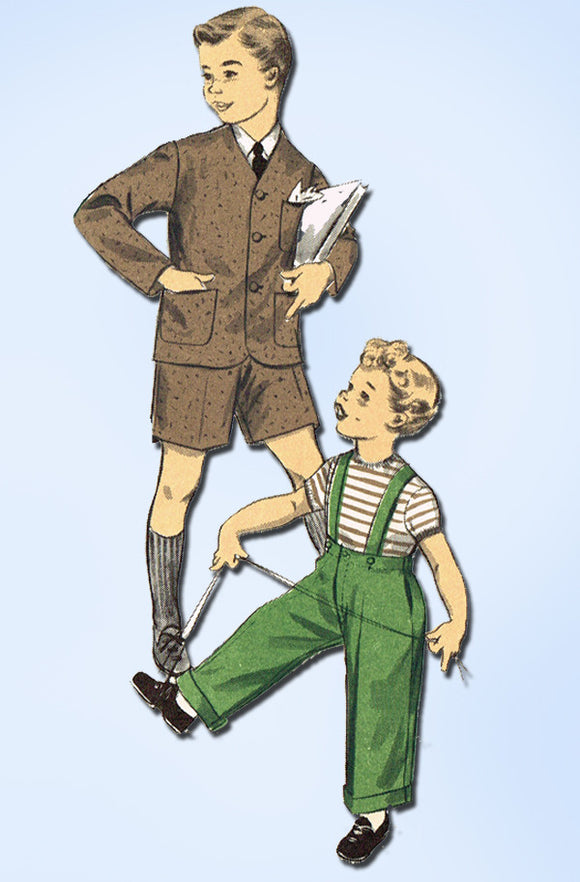 1950s Vintage Advance Sewing Pattern 6818 Toddler Boys Suit Jacket Trousers Sz 2