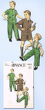1950s Vintage Advance Sewing Pattern 6818 Toddler Boys Suit Jacket Trousers Sz 2