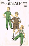 1950s Vintage Advance Sewing Pattern 6818 Toddler Boys Suit Jacket Trousers Sz 2