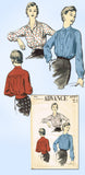 1950s Vintage Advance Sewing Pattern 6907 Uncut Misses Button Waist Blouse Sz 16
