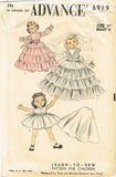 1950s Vintage Advance Sewing Pattern 6919 Learn to Sew 19 In Toni Doll Clothes