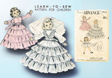1950s Vintage Advance Sewing Pattern 6919 Learn to Sew 19 In Toni Doll Clothes