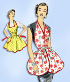 1950s Vintage Advance Sewing Pattern 6920 Uncut Apron w Shirred Waistband Sz LRG