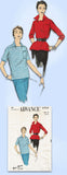1950s Vintage Advance Sewing Pattern 6934 Sew Easy Misses Blouse Size 12 30 Bust