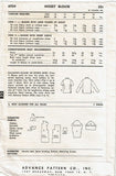 1950s Vintage Advance Sewing Pattern 6934 Sew Easy Misses Blouse Size 12 30 Bust