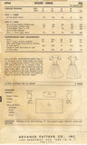 1950s Vintage Advance Sewing Pattern 6966 Designer Misses Cocktail Dress 32B