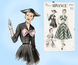 Advance 6972: 1950s Stunning Misses Sun Dress Sz 36 Bust Vintage Sewing Pattern