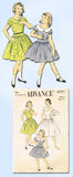 1950s Vintage Advance Sewing Pattern 6991 Uncut Toddler Girls Sunday Dress Sz 6