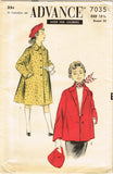 1950s Vintage Advance Sewing Pattern 7035 Uncut Teen Girls Flared Coat Size 33 B