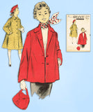 1950s Vintage Advance Sewing Pattern 7035 Uncut Teen Girls Flared Coat Size 33 B