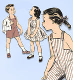 1950s Vintage Advance Sewing Pattern 7051 Uncut Toddler Twins Suit Size 3 22B