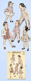 1950s Vintage Advance Sewing Pattern 7051 Uncut Toddler Twins Suit Size 3 22B