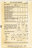 1950s Vintage Advance Sewing Pattern 7051 Uncut Toddler Twins Suit Size 3 22B