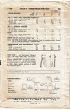 1950s Vintage Advance Sewing Pattern 7134 Cute Toddler Girls Play Clothes Size 3