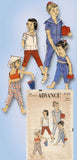 1950s Vintage Advance Sewing Pattern 7134 Cute Toddler Girls Play Clothes Size 3