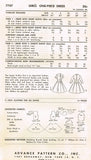 1950s Vintage Advance Sewing Pattern 7707 Toddler Girls Sunday Best Dress Size 6
