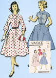 1950s Vintage Advance Sewing Pattern 7746 Uncut Teen Misses Dress Size 32 Bust