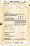 1950s Vintage Advance Sewing Pattern 7753 Uncut Misses Wrap Around Dress Sz 34 B