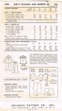 1950s Vintage Advance Sewing Pattern 7803 Toddler Girls Shortie Pajamas Size 6
