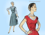 Advance 7830: 1950s Stunning Misses Street Dress Sz 38 B Vintage Sewing Pattern