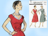 Advance 7830: 1950s Stunning Misses Street Dress Sz 38 B Vintage Sewing Pattern