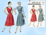 Advance 7830: 1950s Stunning Misses Street Dress Sz 38 B Vintage Sewing Pattern