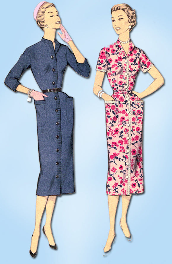 1950s Vintage Advance Sewing Pattern 7856 Uncut Misses Day Dress Size 14 32 Bust