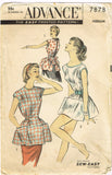 1950s Vintage Advance Sewing Pattern 7878 Cute Misses Cobbler Apron Size MED