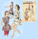 1950s Vintage Advance Sewing Pattern 7878 Cute Misses Cobbler Apron Size MED