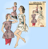 1950s Vintage Advance Sewing Pattern 7878 Easy Misses Cobbler Apron Size SM