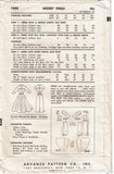 Advance 7888: 1950s Misses Button Front Dress Sz 34 Bust Vintage Sewing Pattern