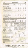 1950s Vintage Advance Sewing Pattern 7939 Uncut Little Girls Dress Size 12 30 B