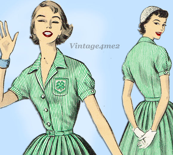 Advance 7947: 1950s Uncut Misses 4-H Uniform Dress Sz 34B Vintage Sewing Pattern - Vintage4me2