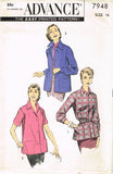 1950s Vintage Advance Sewing Pattern 7948 Uncut Misses Shirt Jacket Size 16 34B