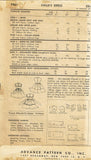 1950s Vintage Advance Sewing Pattern 7961 Little Girls Sew Easy Dress Size 8