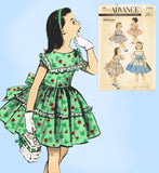 1950s Vintage Advance Sewing Pattern 7961 Toddler Girls Dress Sew Easy Size 6