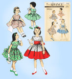 1950s Vintage Advance Sewing Pattern 7961 Toddler Girls Dress Sew Easy Size 6