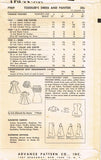 1950s Vintage Advance Sewing Pattern 7969 Baby Girls Dress & Rumba Panties Sz 2