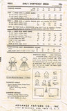 1950s Vintage Advance Sewing Pattern 8023 Uncut Girl's Shirtwaist Dress Size 14