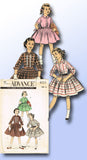 1950s Vintage Advance Sewing Pattern 8023 Uncut Girl's Shirtwaist Dress Size 14